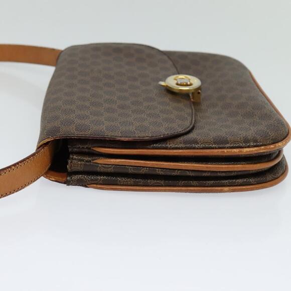 CELINE Macadam Canvas Shoulder Bag Pvc Leather Brown Gold - Picture 4 of 13